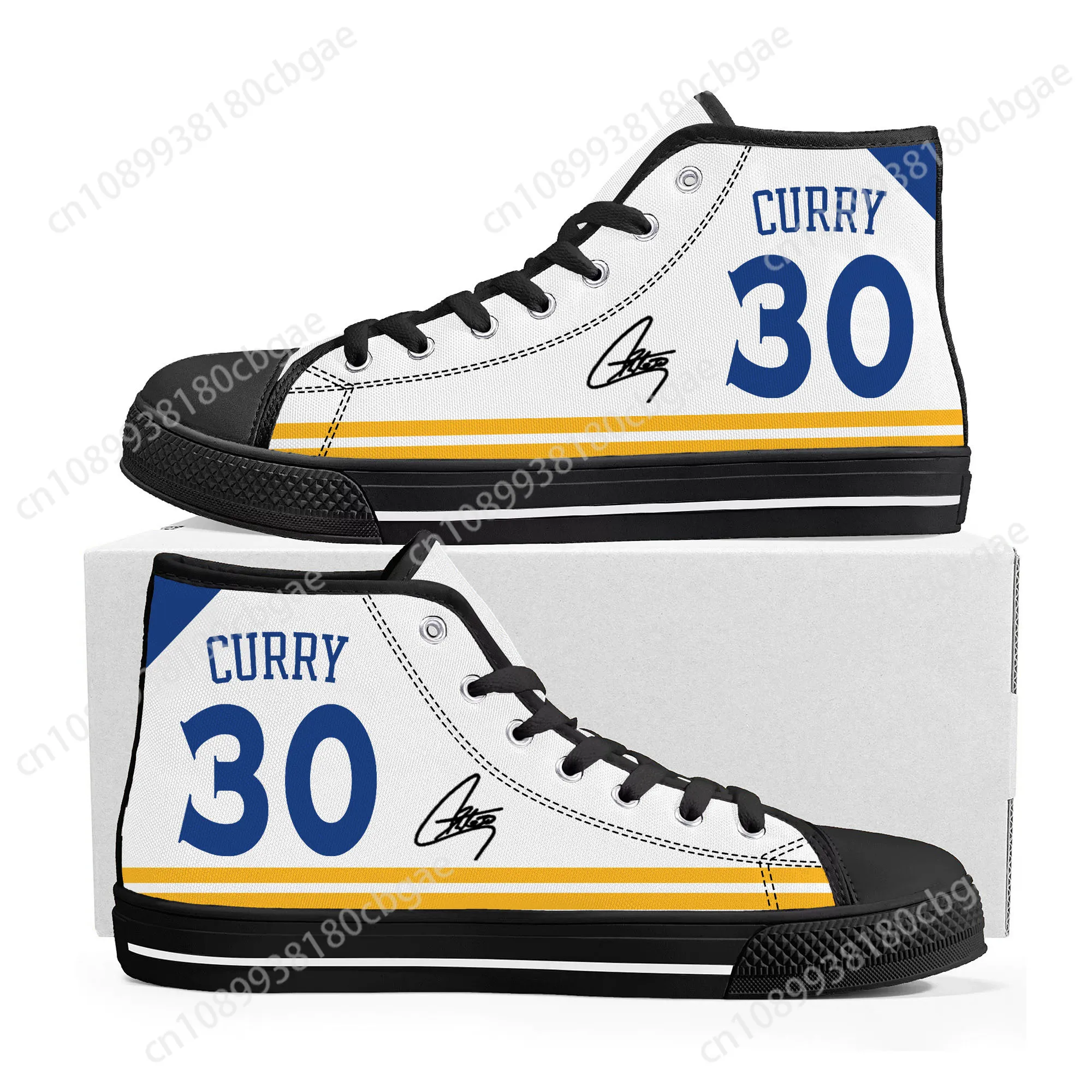 

Golden basketball High Top Sneakers Mens Womens Teenager High Quality chef Stephen Curry NO 30 Canvas Sneaker Shoe Custom Shoes