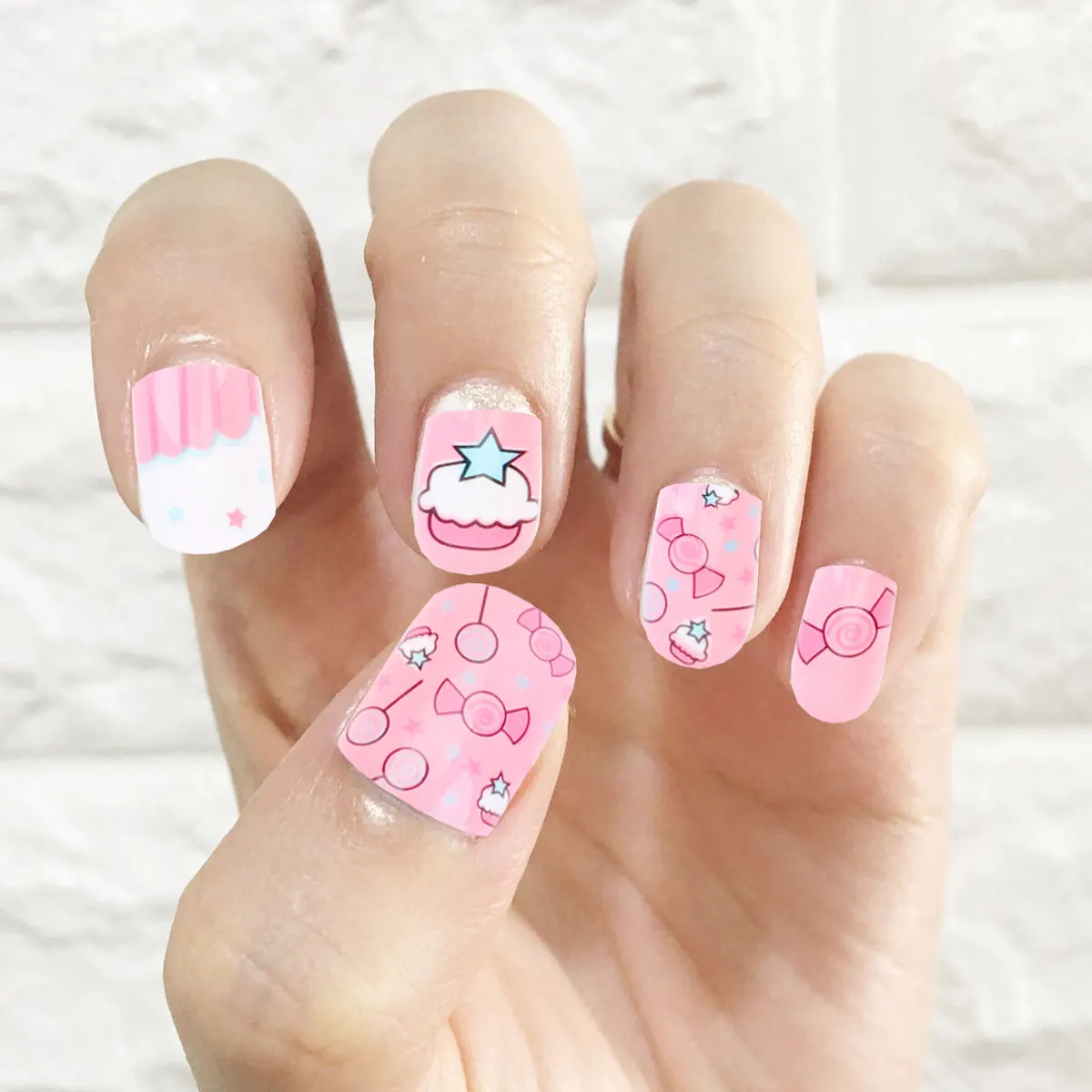 

24Pcs Little Girls False Nails ABS Material No Harm Durable Natural Gift for Birthday Christmas Fake Nails Fake Nail Tips