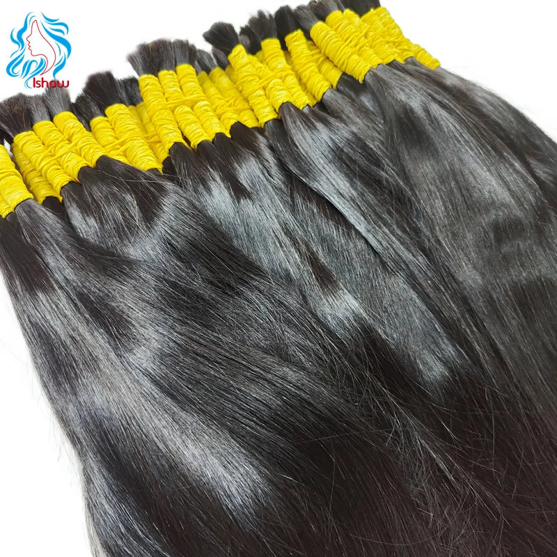 Wholesale Salon Human Hair Bulk For Braiding Natural Color Straight Indian Hair No Weft Braiding Bulk Hair Extensions For Women