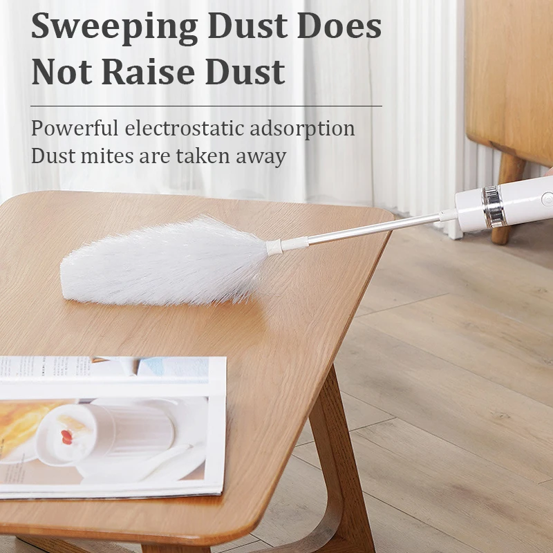 Electric Cleaner Duster Automatic Feather Duster Retractable Dust Brush Computer Car Dust Collector Household Cleaning Brush