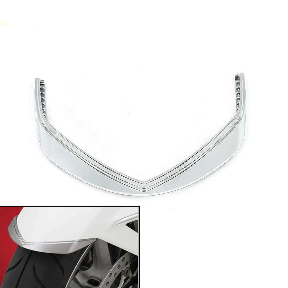 Motorcycle Fairing Front Fender Cover Tip Case Decoration Chrome Trim ABS Plastic For Honda Goldwing 1800 F6B GL1800 2018-2023