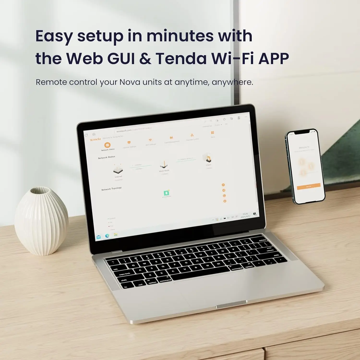 Tenda AX5400 Mesh Gigabit Router WiFi6 Nova EM/MX15 Pro 7300 sq.ft Coverage Whole Home Wi-Fi6 Repeater System Tri-core 160 MHz