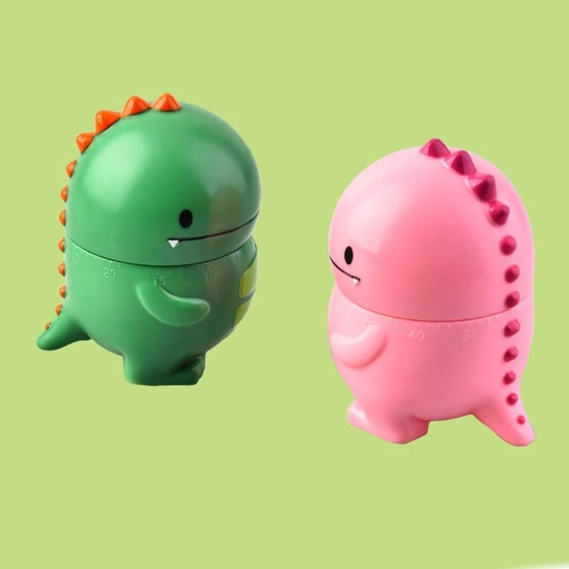 Fashion Classroom Reminder Kitchen Timer Mechanical Timer ABS Material Cute Dinosaur Timer Suitable for Precise Timing