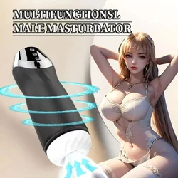 Automatic Male Masturbator Cup Sucking Vibration Blowjob Real Vagina Pocket Pussy Penis Oral Sex Machine Toys For Man Adults 18+