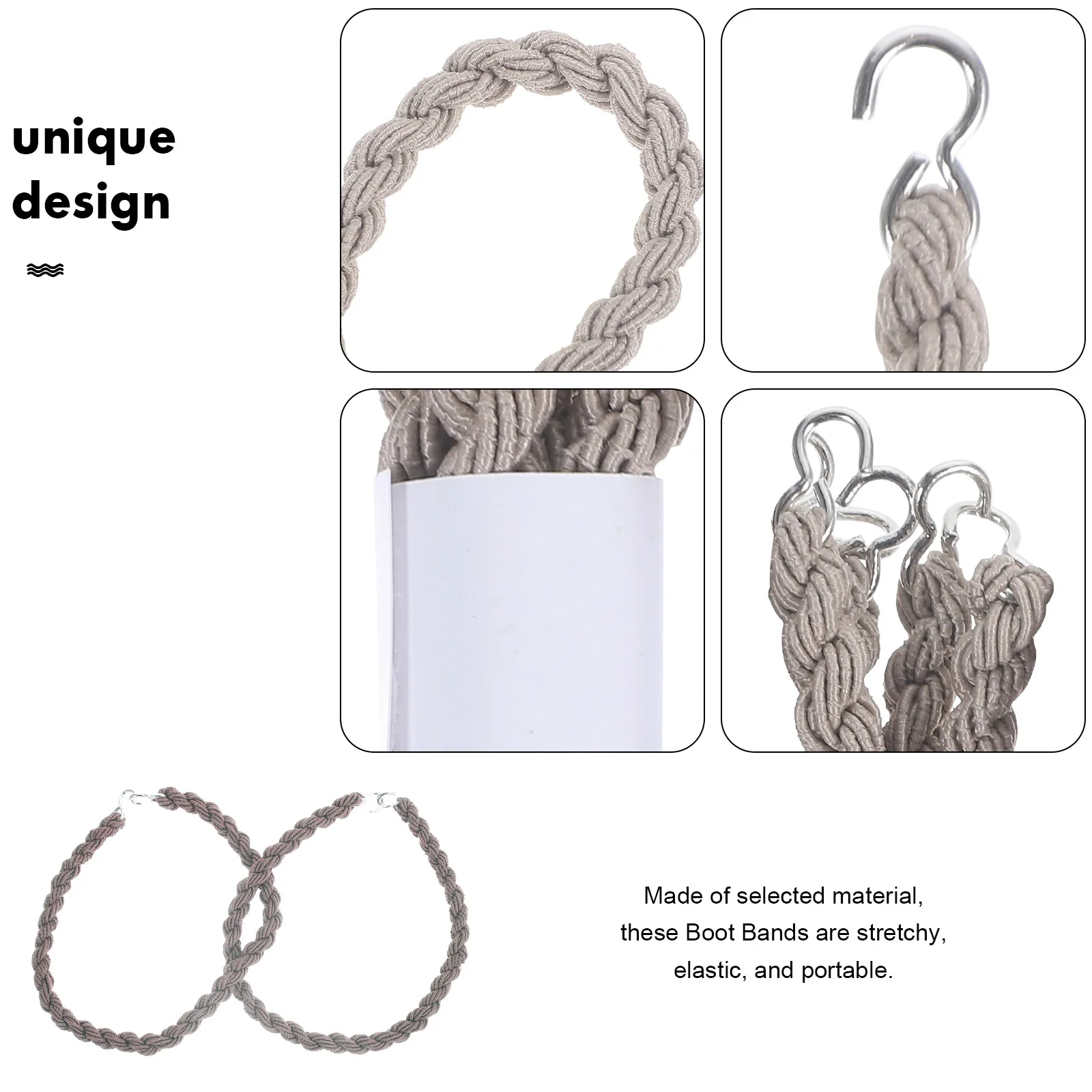 

6 Pcs Boots with Leggings Biker Straps Outdoor Tie Rope Elastic Aluminum Alloy Accessories