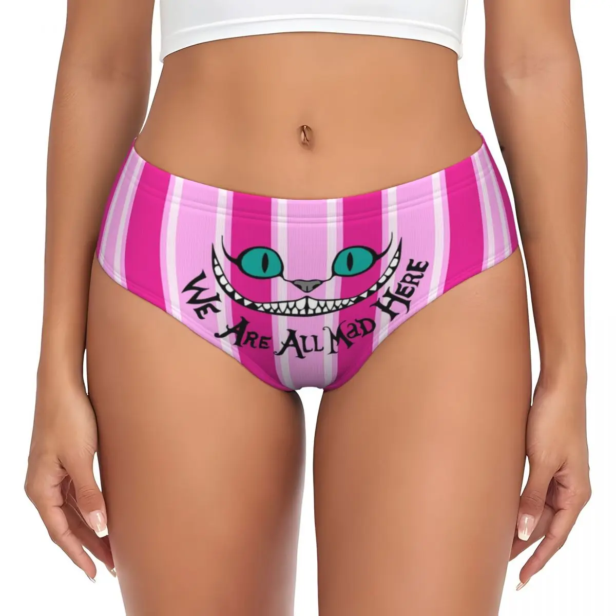 Custom Womens Cheshire Cat Manga Cartoons Panties Comfort Briefs Underwear