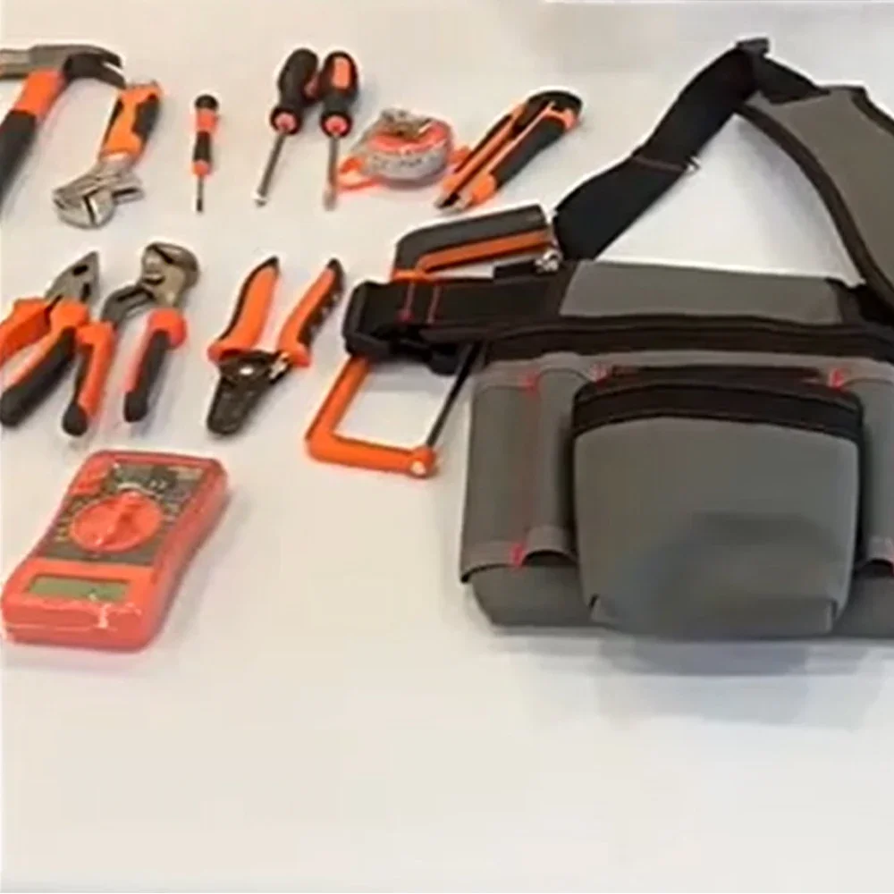 Universal Multi-Functional Combined Tool Bag with Strap Belt for Gardening and Electrician Tools Suitable for All Tool Sizes