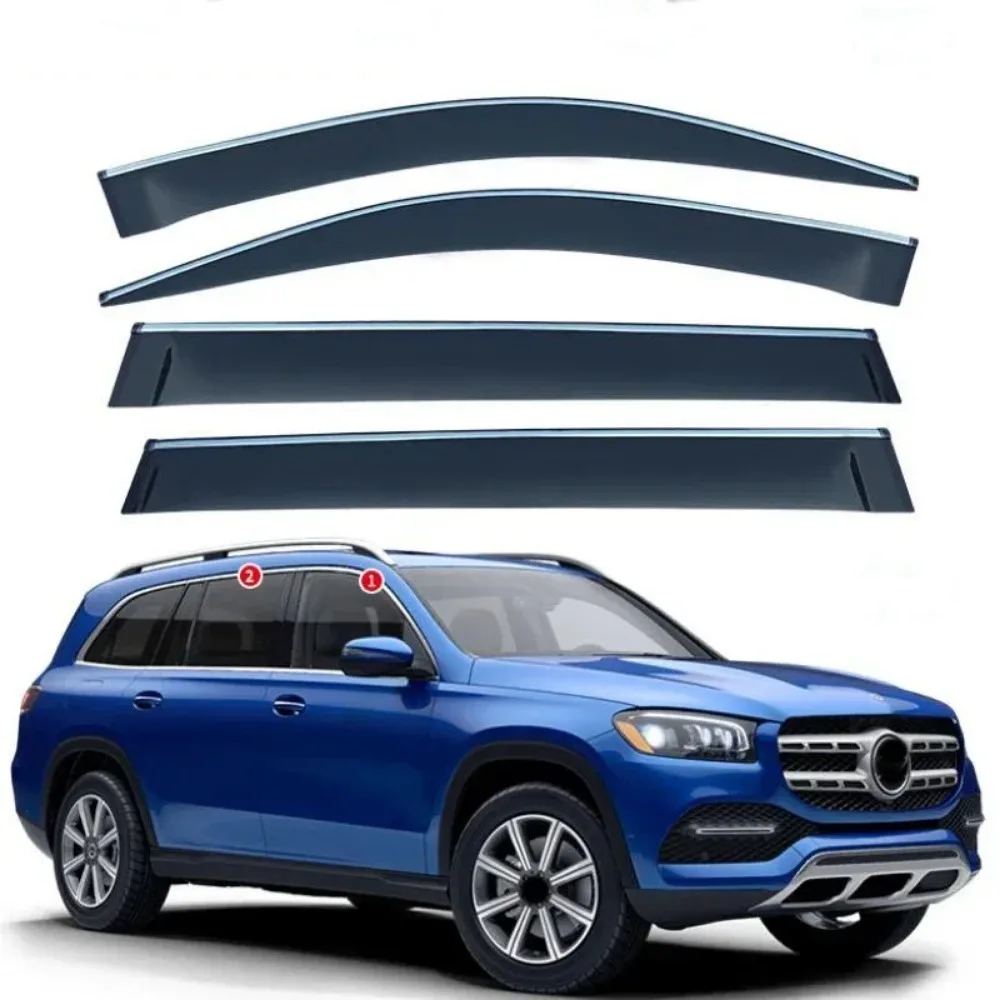 Window Visor Rain Exterior Part Body Kit Accessories For Mercedes-Benz GLS Class 2015 2016 2017 2018 2019 -2023