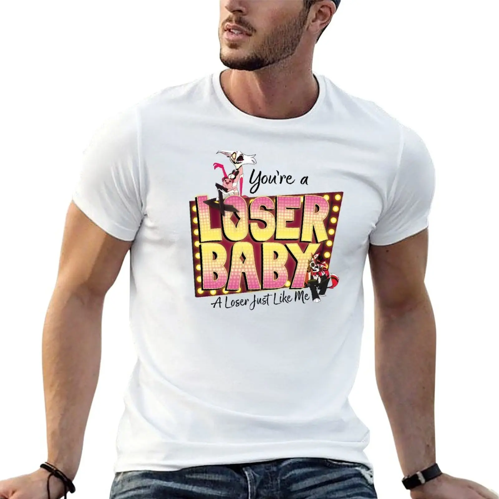 

Loser Character Marquee T-Shirt cotton t shirts high quality t shirts for man cotton soft man graphic t shirt T-shirt