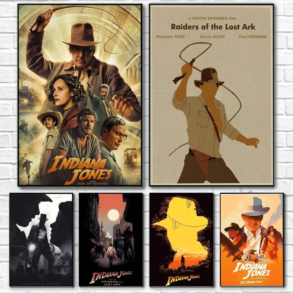 Classic Adventure Movies Indiana Jones-A Poster Canvas painting poster with prints Home bedroom living room decoration gift
