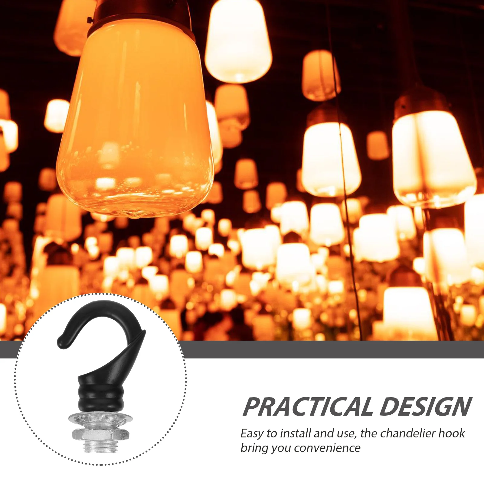 

6 Pcs Pure Copper Open Hook Hooks Hanging Light High Quality Plating Heavy Duty for Ceiling