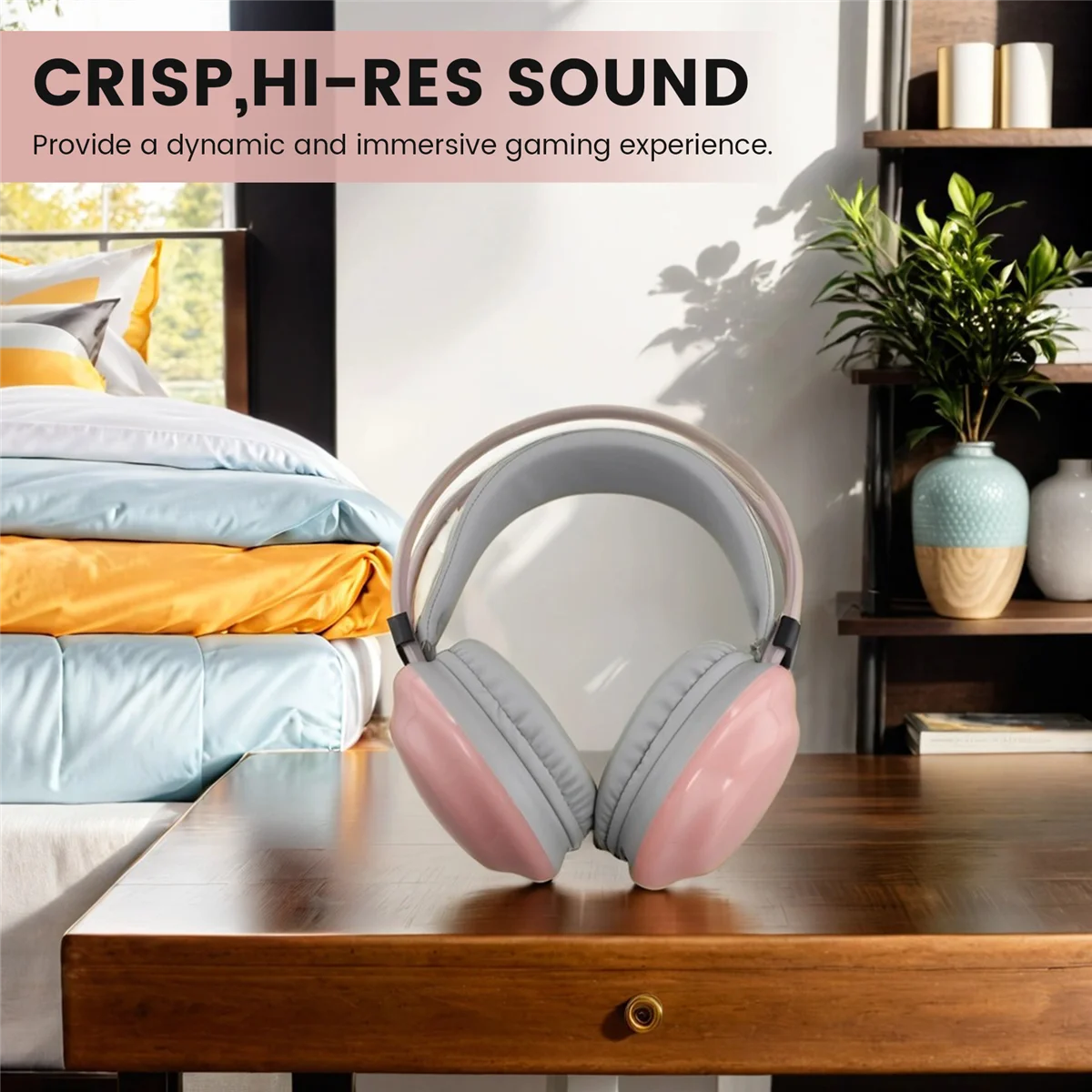 A57G-RGB Gaming Headphones Bluetooth Wireless Headphone E-Sports Game Headset Dynamic Lightingcomputer Headphone Pink