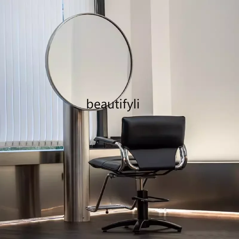 مرآة صالون حلاقة خاصة برأس زيت من SS NewHair مع مرآة أرضية مصباح ومرآة لقص الشعر على الوجهين