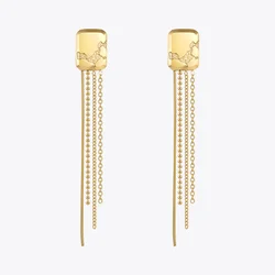 ENFASHION Simple Stainless Steel Gold Color Drop Earrings Chain Tassel Earring Pendientes Mujer Fashion Jewelry Party E221354