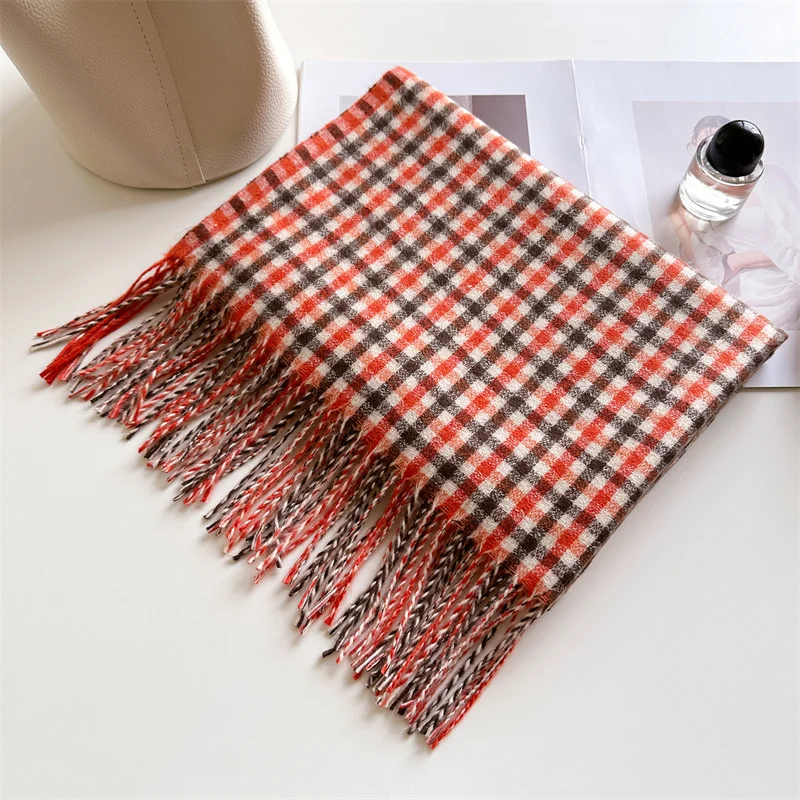 2024 Fashion New Classic Cashmere Plaid Warm Shawl Winter Versatile Tassel Women Scarf Pashmina Wrap Neckerchief