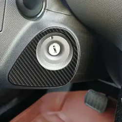 Carbon Fiber Ignition Key Hole Decoration Patch Car Stickers For Peugeot 2008 208 308 408 508 3008 Interior Accessories