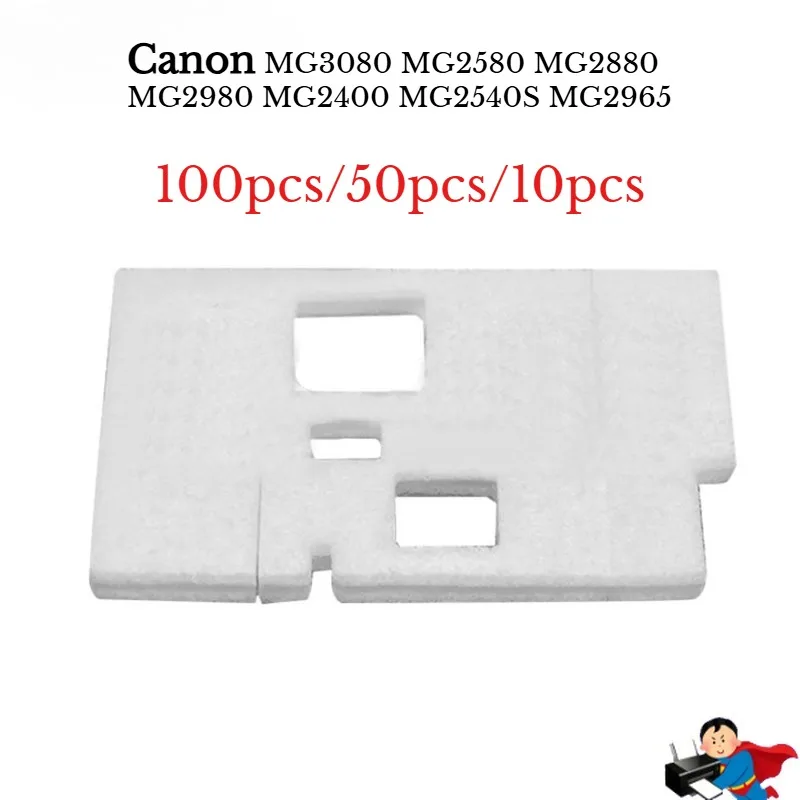 

100X/50X/10X Waste Ink Tank Pad Sponge for CANON MG3080 MG2980 MG2400 MG2880 MG2540 MG-2580 Mg2540s MG2965 Printers