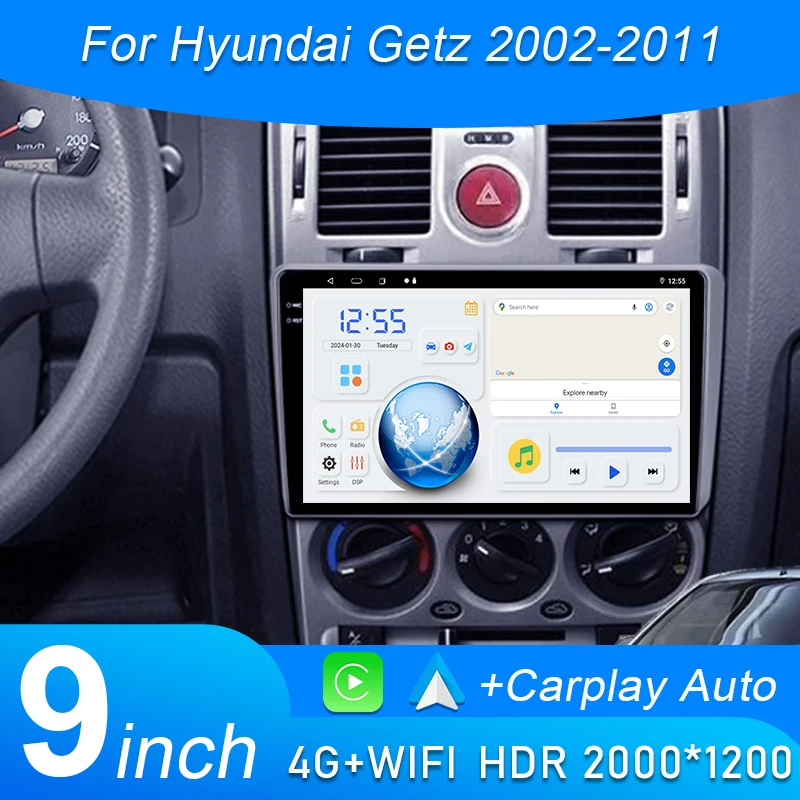 

Android 15 Radio For Hyundai Getz 2002-2011 Car Intelligent Systems Carplay GPS Video 2din Stereo Multimedia Screen 4G Wifi BT