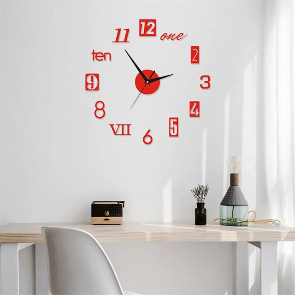 DIY Luminous Wall Clock Silent Movement Easy-to-read Decorative Modern Wall Clock for Living Room Bedroom