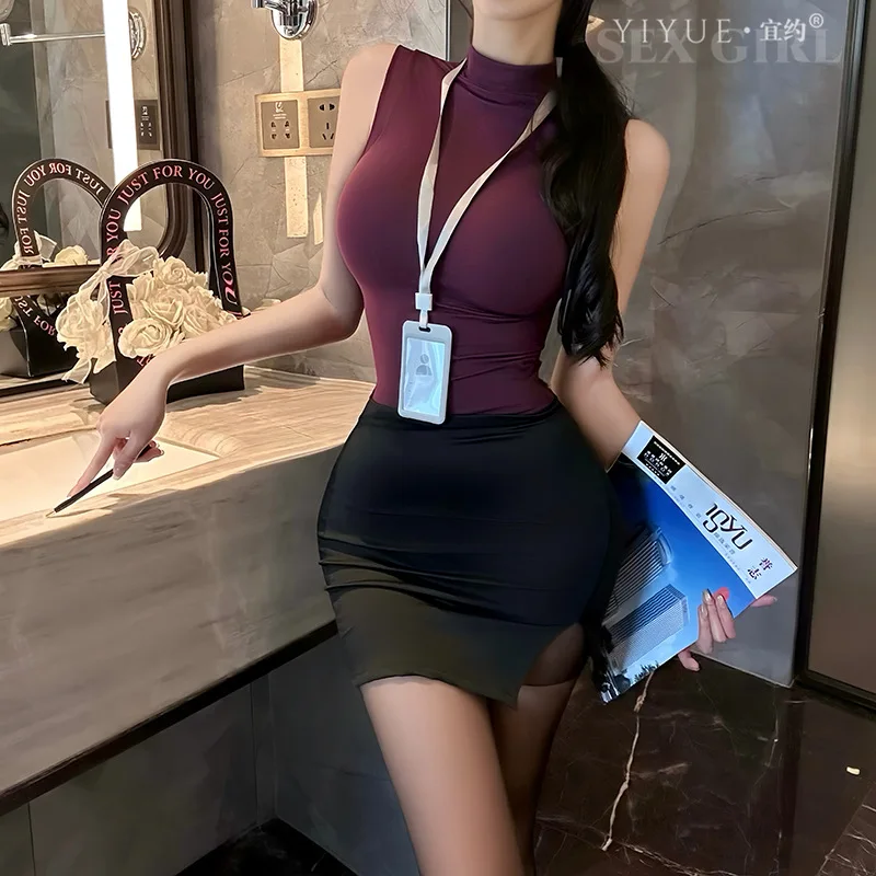 

Сексуальные костюмы секретаря OL, юбка с запахом бедра, боевой халат Pure Desire, эротический костюм, платье, сексуальное женское белье Tоy Xxl, униформа для ночного клуба