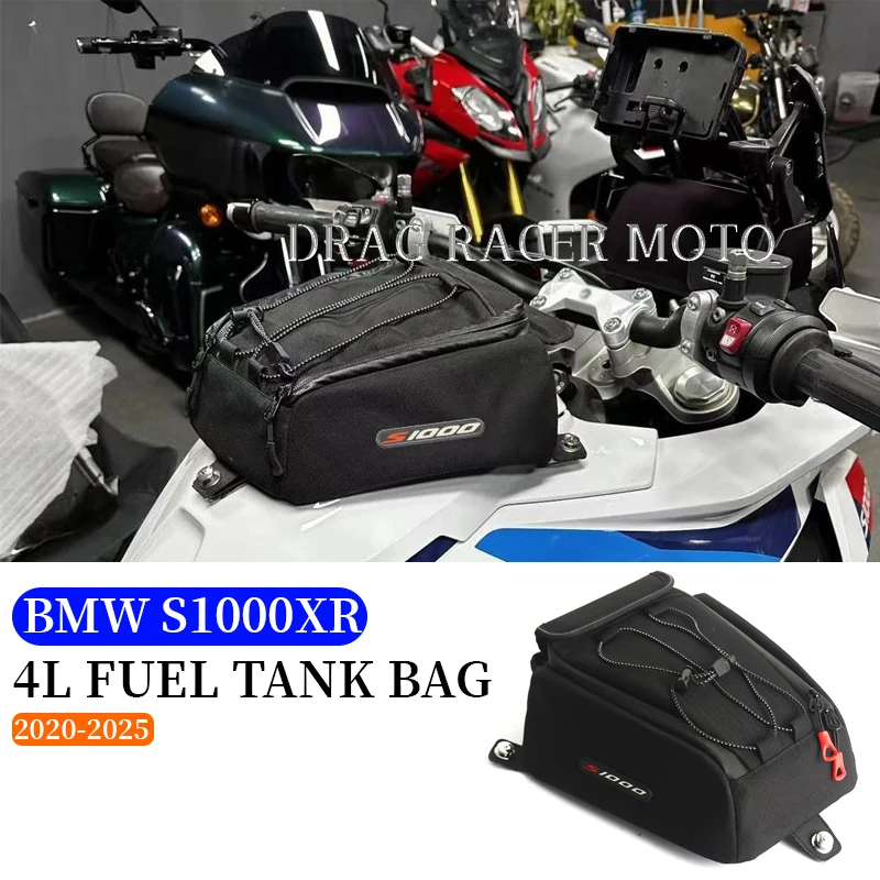 

For BMW S1000XR S1000 XR 2020 2021 2022 2023 2024 2025 Motorcycle 4L Tank Bag Luggage Waterproof Backpack Quick Lock Kit Black