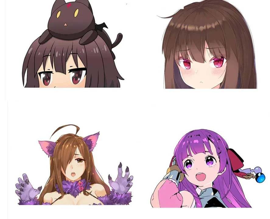 13 سنتيمتر X 12 سنتيمتر ل كونوسوبا معالج Neko Peeker غرامة ملصق مائي موضة مقاومة للخدش سيارة ملصق ثلاثية الأبعاد الفينيل سيارة التفاف المحمول سيارة مائي