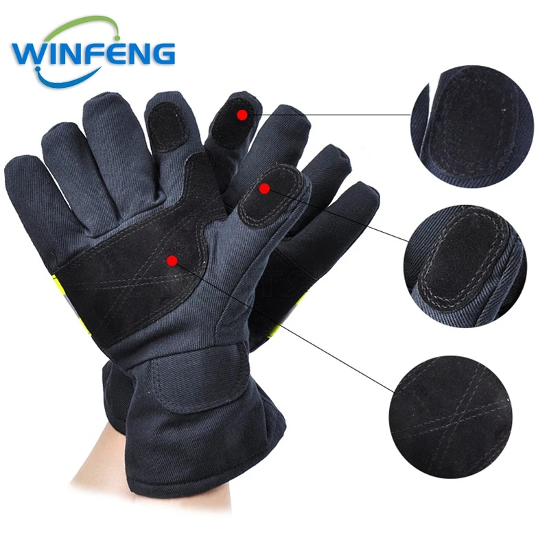 Hand Protective Fire Gloves Firefighter Police Wear-Resistance Non-Slip Thicken Flame Retardant Working Safety Gloves