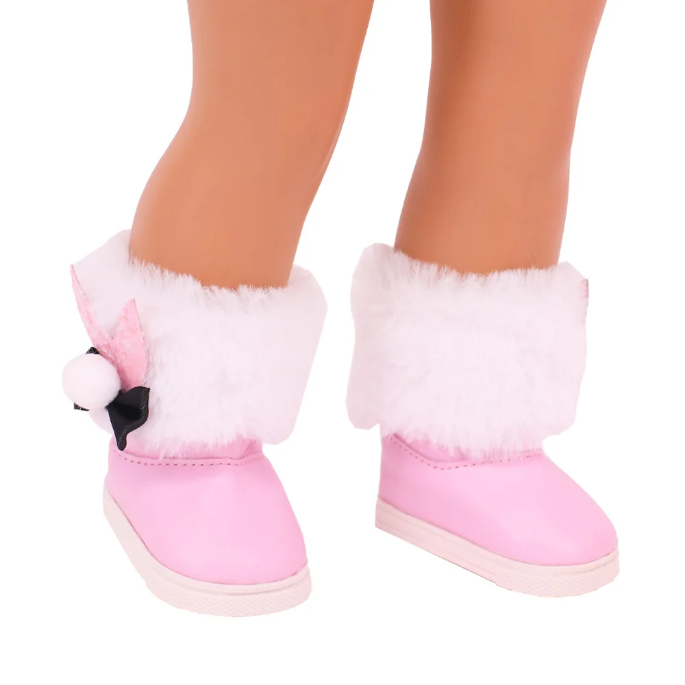 Stivali da neve Scarpe corte in peluche Accessori per vestiti per bambole per bambola americana da 18 pollici Bambole Reborn per bambini da 43 cm