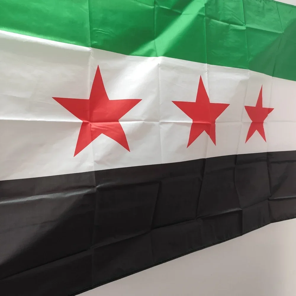 SYRIA FLAG Old Syrian 3 Star Arab Republic Hanging Polyester Banner for Home Decoration, Islamic Flag, Three Star, 90x150cm