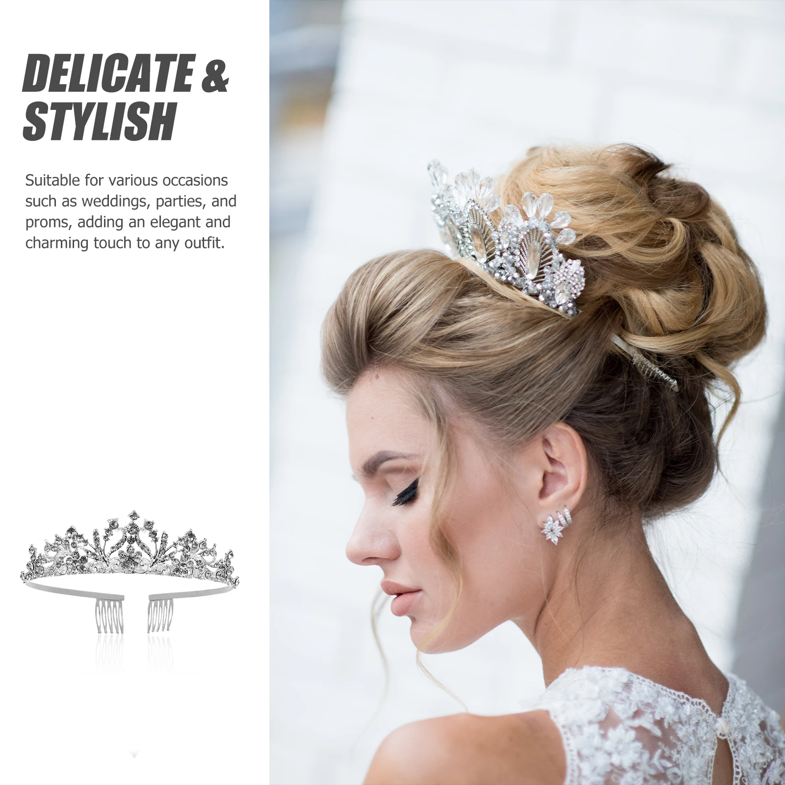 

Bride Bridal Wedding Rhinestone Crown Women Elegant Hair Jewelry Crown Headband For Prom Party Brides Bridesmaids Crowns Womens