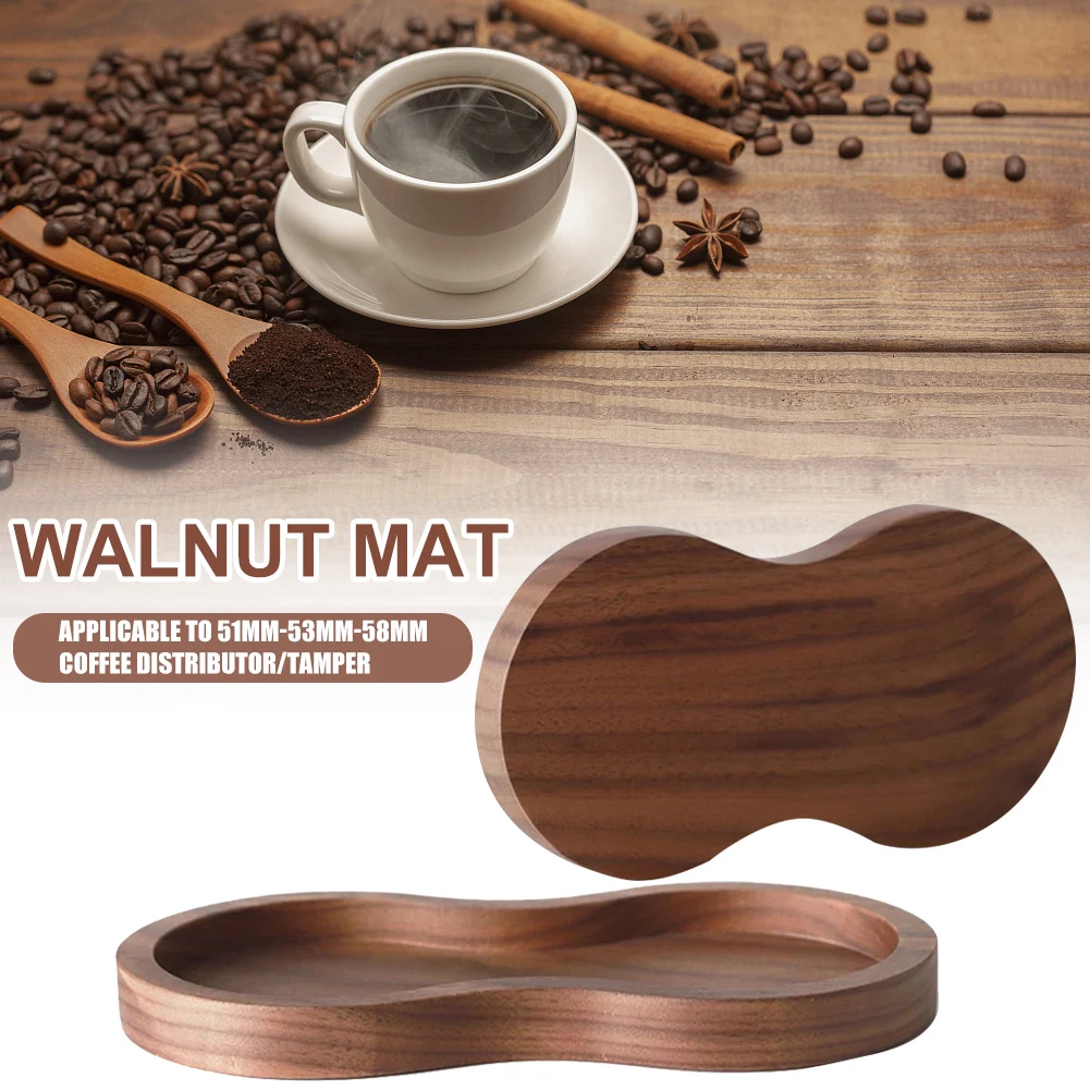 

51/53/58mm Espresso Tamper Mat Wooden Coffee Tamper Station Coffee Tamper Mat for Countertop Corner Tamping Pad for Barista