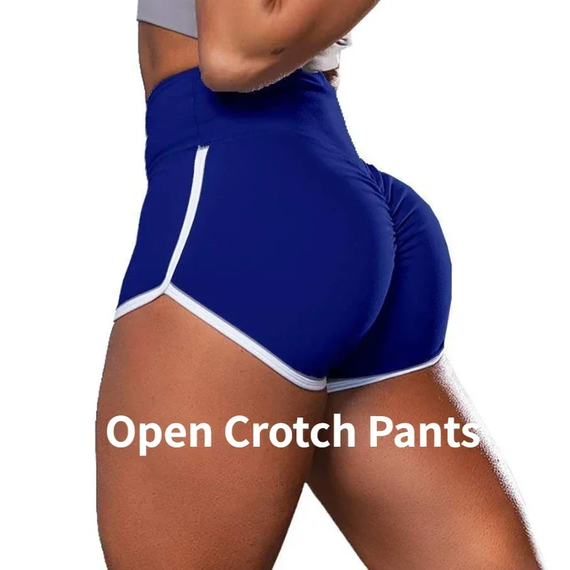 Woman Sexy Crotchless Yoga Shorts Open Crotch Panties Couple Outdoor Sex Shorts Hidden Zippers Booty Lifter Pants Love Shorts