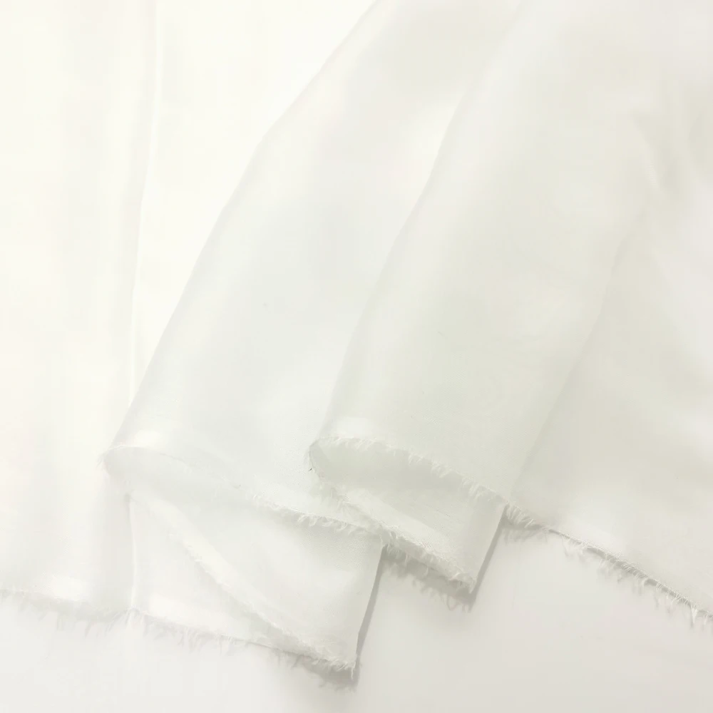 50cm*140cm Natural White 100% Mulberry Silk Chiffon Fabric Light Breathable Scarf Floating Skirt