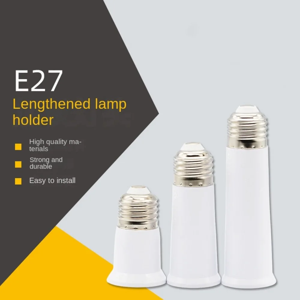 Plastic E27 To E27 Extender Lighting Parts 65mm/95mm/120mm White Converter Holder Extend Extension Socket