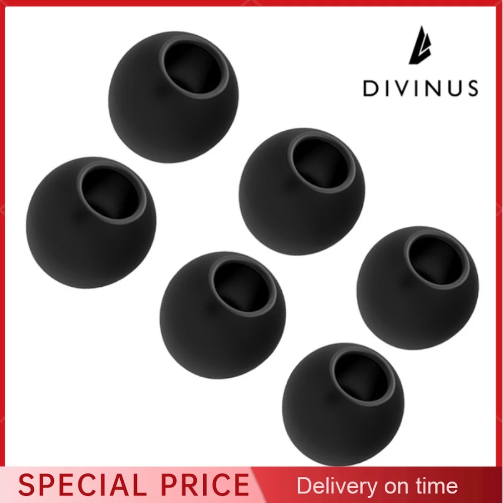DIVINUS กํามะหยี่ซิลิโคน Eartips สําหรับหัวฉีด 3-5 มม.S/M/L (3 คู่) หูฟังเคล็ดลับนํา High-frequeny Extensions