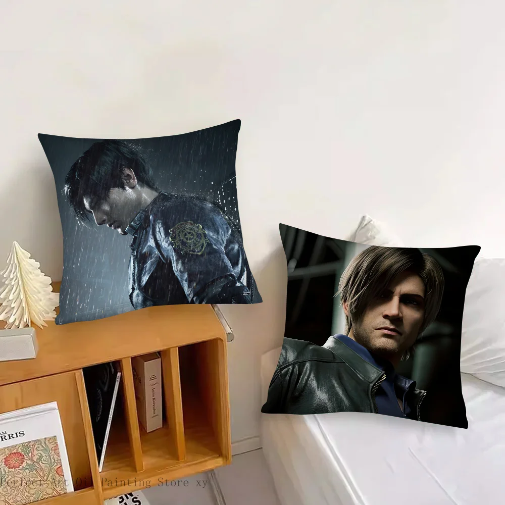 Leon Kennedy R-Resident E-Evil Pillow Case Fashion Square Pillowcase Bedroom Sofa Room Ins Decoration Leisure Cushion Cover