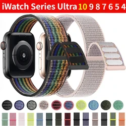 Nylon Band For Apple Watch 11 10 9 8 7 45mm 41mm 42mm 46mm Ultra 3/2/1 49mm Adjustable Bracelet iWatch 6 5 4 SE3 44mm 40mm Strap