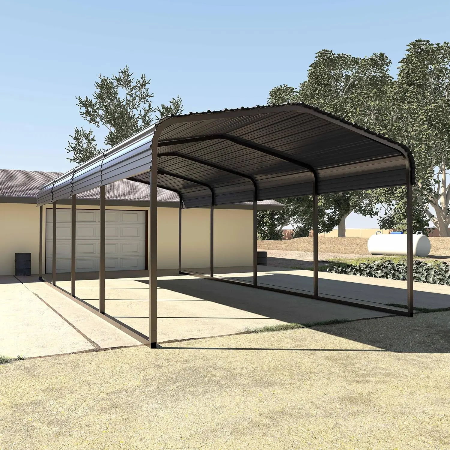 

Metal Carport 12 x 20 FT, Galvanized Steel Roof and All-Metal Frame, Car Ports Kits for Outdoor, Garage Car Shelter Shade