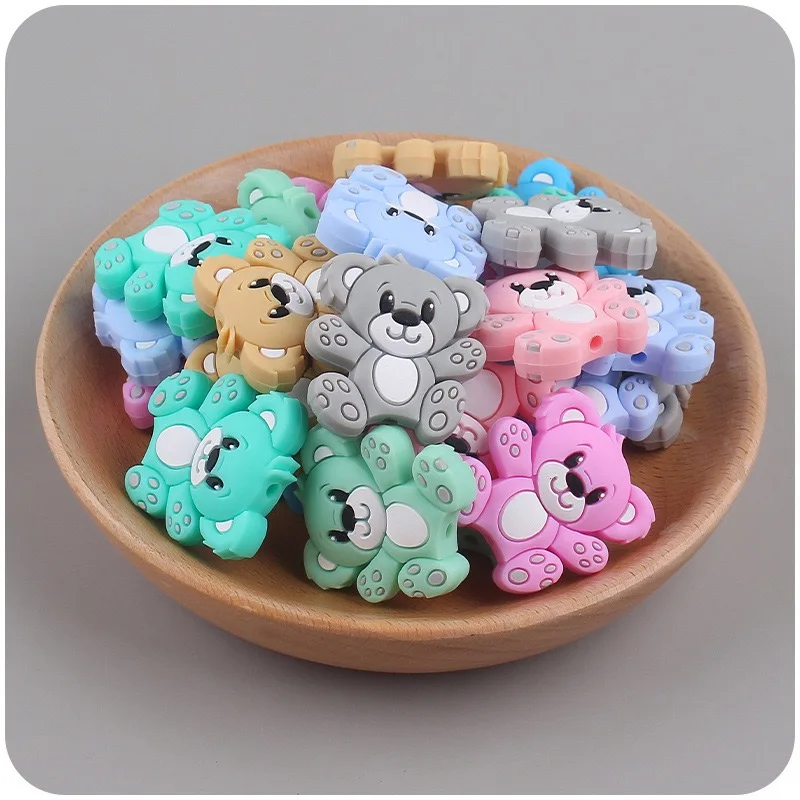 5/10pcs Silicone Beads Lovely Mini Hapiship Bear For Jewelry Making DIY Necklace Bracelets Keychain Jewellery Accessories