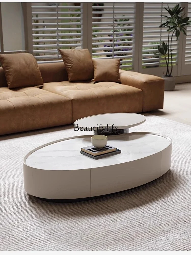 yj32 Minimalist special-shaped coffee table combination modern simple living room storage creative supercrystalline stone tea ta