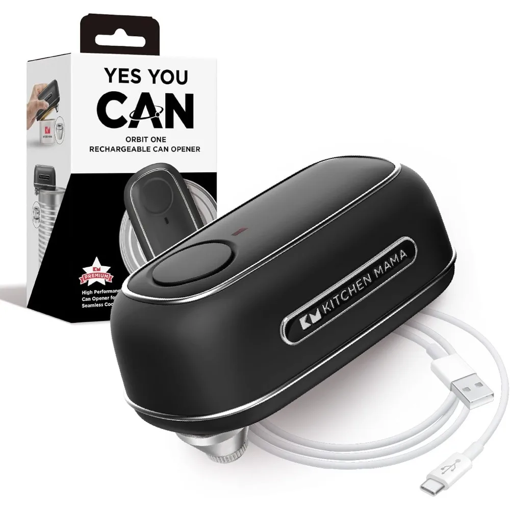 Abrelatas Eléctrico Recargable con Carga USB C, Parada Automática, Cuchilla de Seguridad con Borde Suave para Latas Grandes, Resistente para Latas de Refresco
