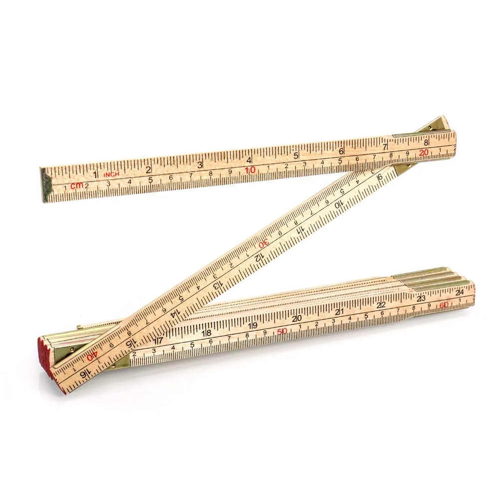 

Folding Wood Rule, 6 FT 6 Inch Foldable Ruler with US and Metric Measurements for Carpenters