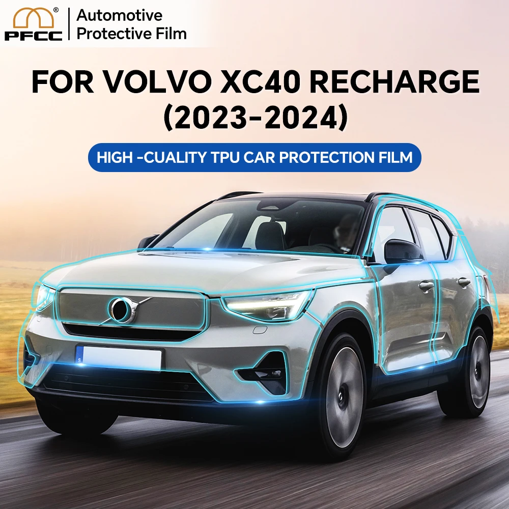 9Mil TPU For Volvo XC40 Recharge 2023-2024 Full Car High Gloss Precut Paint Protection Film Scratch-Resistant Accessories