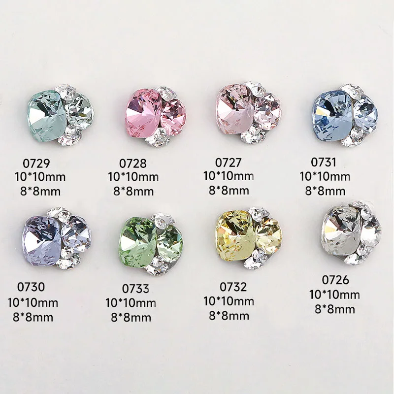 5Pcs Flat-bottom Diamond Sparkling Diamond Ball Nail Art Rhinestone Big Diamond Pile Nail Crystal Super Flash Nail Diamond