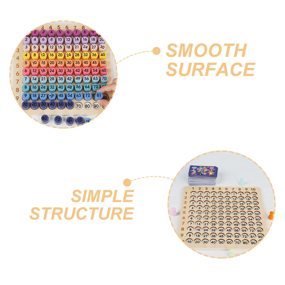 99 กระดานคูณเกมไม้ของเล่นเด็กเกมแฟลชการ์ดMontessori Concept