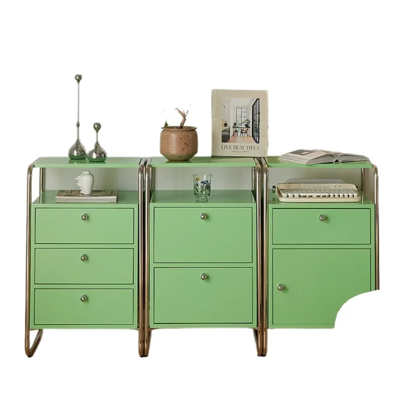 

Small apartment household retro solid wood medieval side table bedside table bedside storage