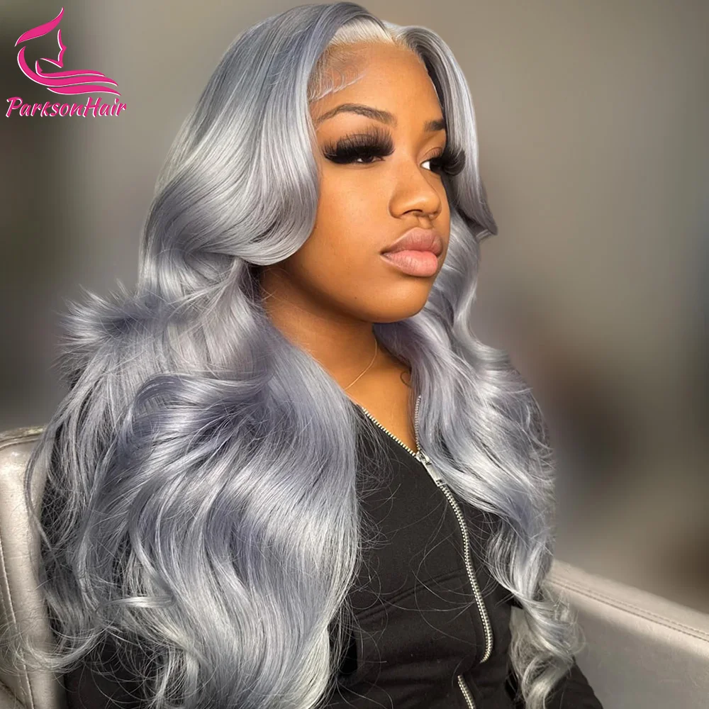 Grey 13x6 HD Transparent Lace Front Wig Body Wave Wigs For Women 613 Colored 13x4 HD  Lace Frontal Straight Human Hair  Wigs