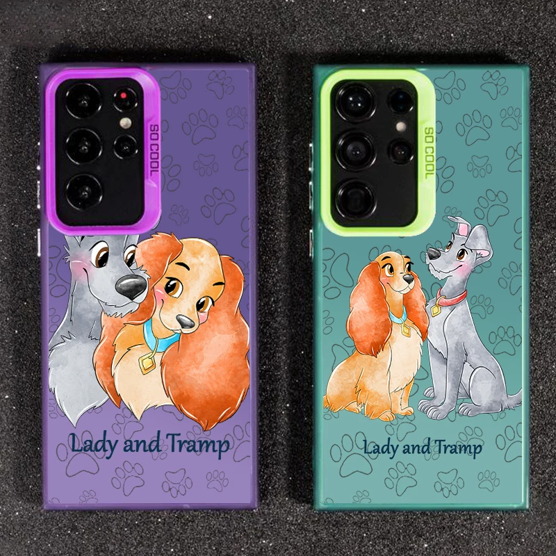 Lady And The Tramp For Samsung A71 A52 A53 A51 A34 A33 A32 A21S A23 A15 A12 A13 A05 5G Colorful Silver Funda Phone Case