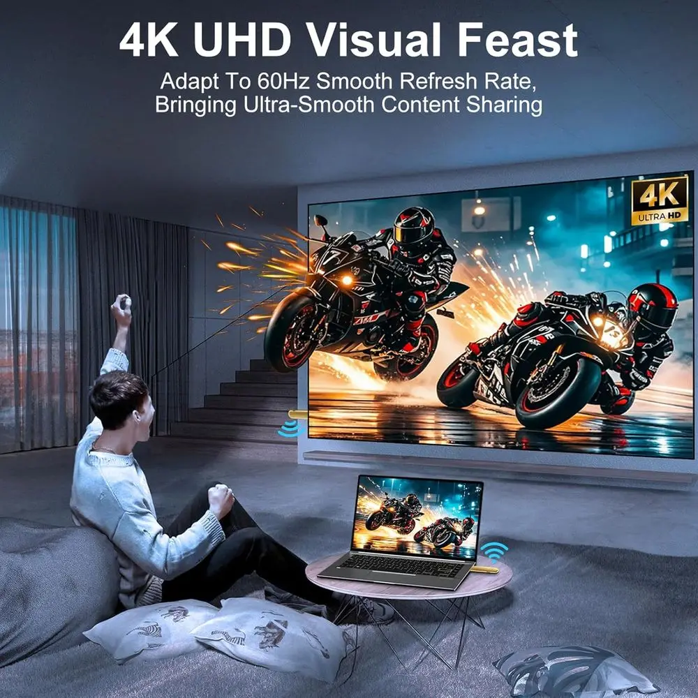 4K اللاسلكية HDMI الارسال والاستقبال التوصيل والتشغيل المحمولة 4K جهاز إرسال سمعي 100FT عرض محول 2.4G/5G اللاسلكية HDMI Ex