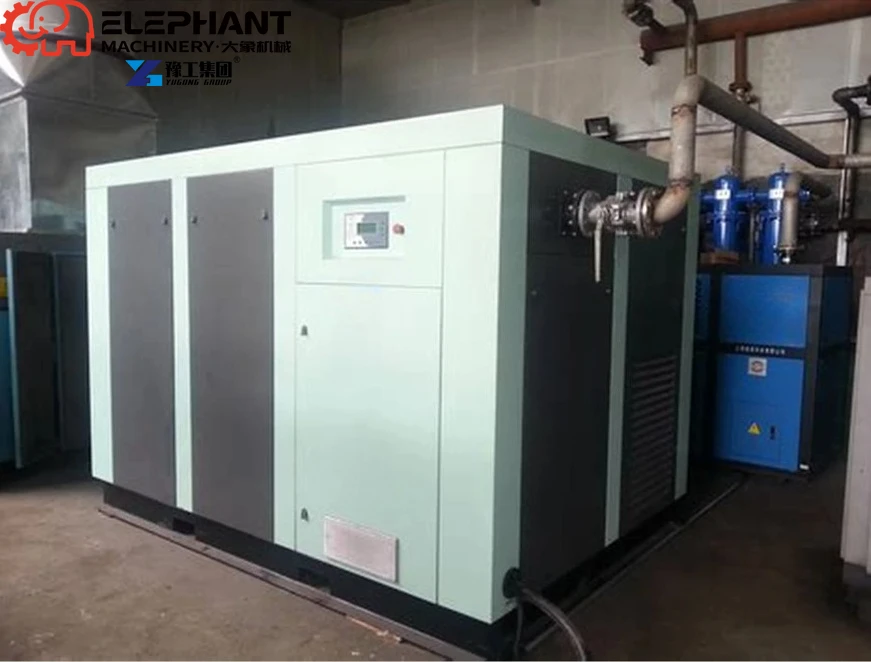 Compresor de Aire de Tornillo Industrial Portátil con Motor de Corriente Alterna, Tanque de Aire de 300L - 5.5kW/7.5HP, 7.5kW/10HP, 11kW/15HP